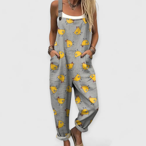 Althea - Damen Vintage Weitbeiniger Jumpsuit